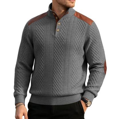 Patchwork Jacquard Textured Sweatshirt