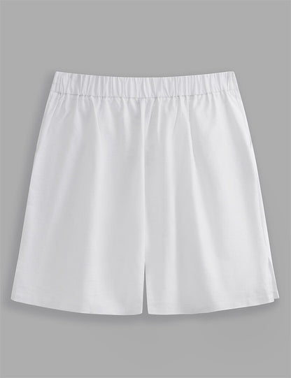 Drawstring Linen Shorts-Relaxed Fit for Beach & Vacation