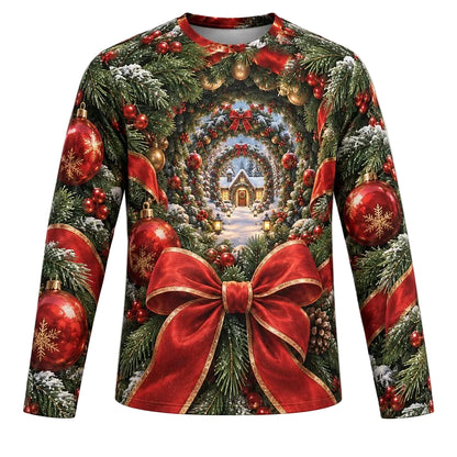 Men's Christmas Tree Bowknot Graphic Tee
