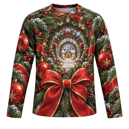 Men's Christmas Tree Bowknot Graphic Tee