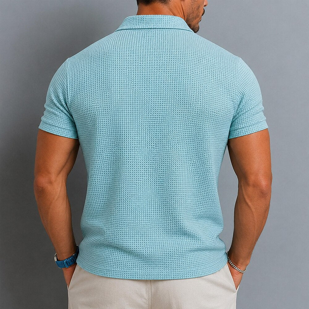 Men's Colorblock Waffle Polo Shirt