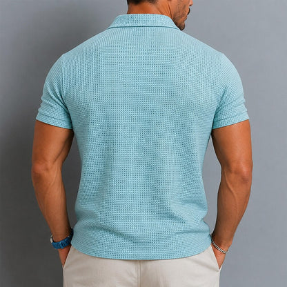 Men's Colorblock Waffle Polo Shirt