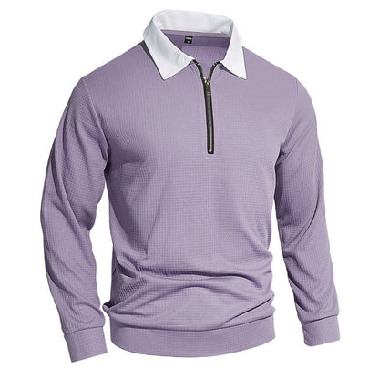 Cozy Waffle Quarter-Zip Polo Shirts