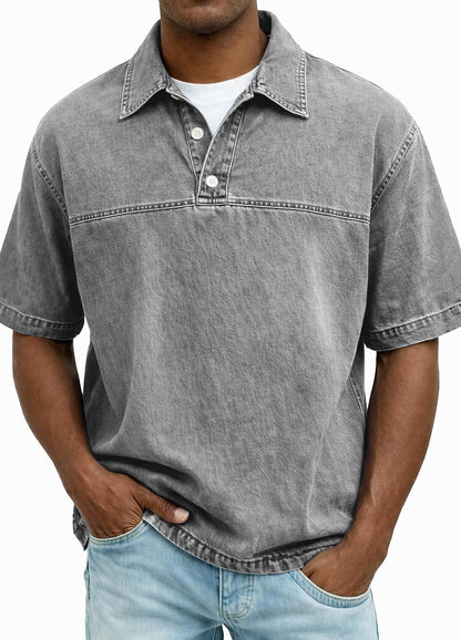 Acid Wash 100% Cotton Polo Shirt