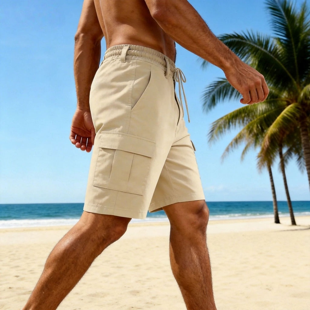 Cotton Linen Baggy Drawstring Shorts