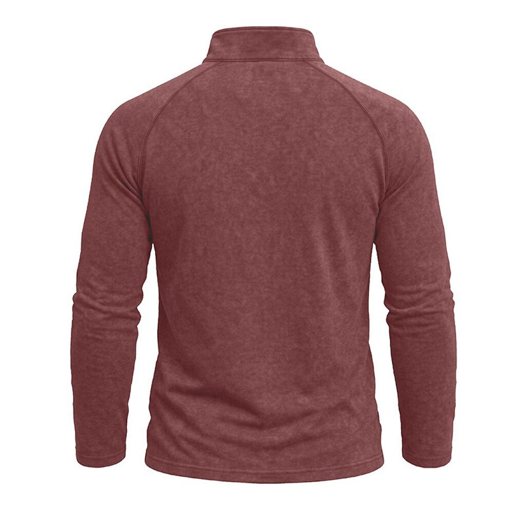 Relaxed Washed Cotton Henley Shirt