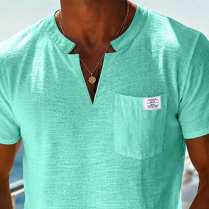 Lightweight V-neck Cotton T-shirt
