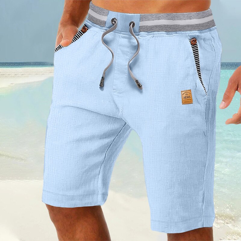 Men's Elastic Waist Linen Shorts-Easy, Everyday Summer Style