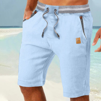 Men's Elastic Waist Linen Shorts-Easy, Everyday Summer Style