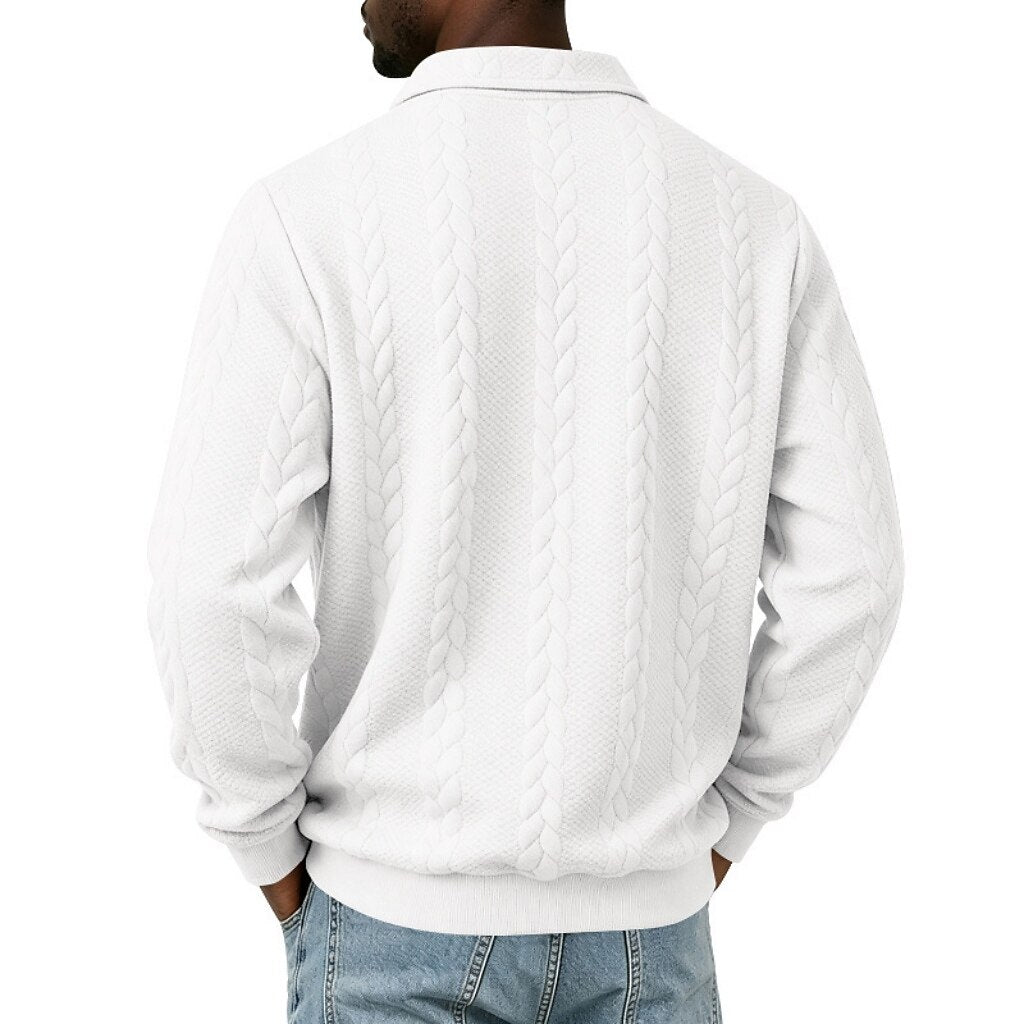 Comfort Jacquard Quarter Zip Polo