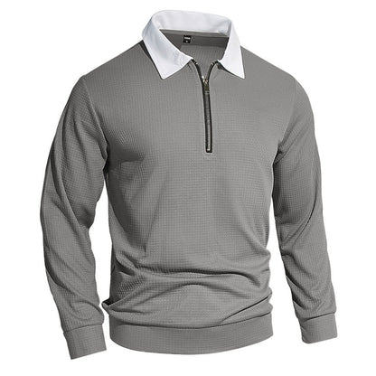 Cozy Waffle Quarter-Zip Polo Shirts