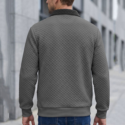 Colorblock Waffle Quarter-Zip Sweatshirt
