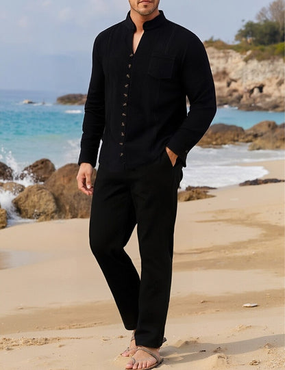 Cotton Linen Set-Shirt and Pants