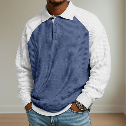 Colorblock Waffle Polo Shirts