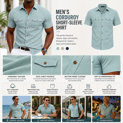 Breathable Textured  Corduroy Shirt