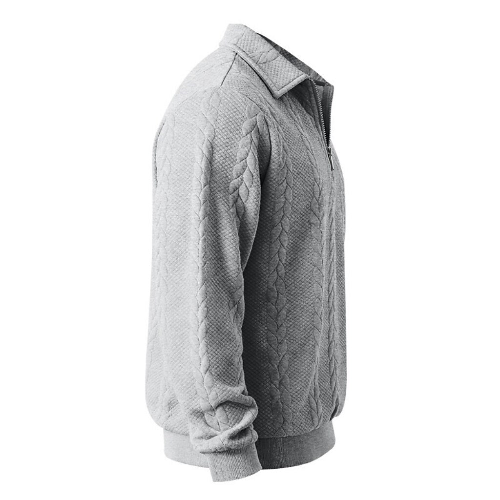 Comfort Jacquard Quarter Zip Polo