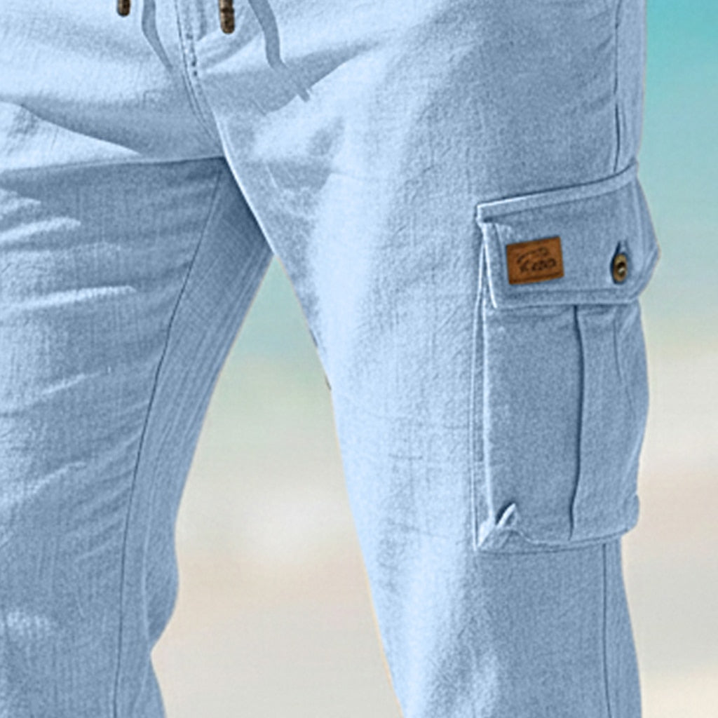 Baggy Drawstring Cotton Linen Pants