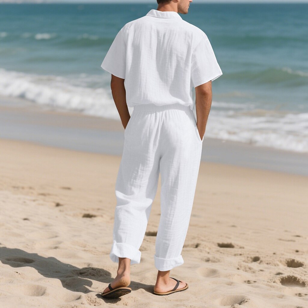 Cotton Linen Shirt & Pants Set