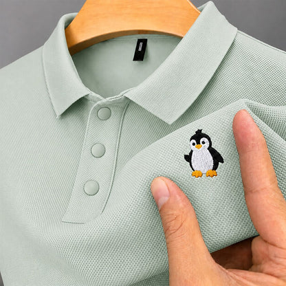 Textured 100% Cotton Pique Polo Shirt