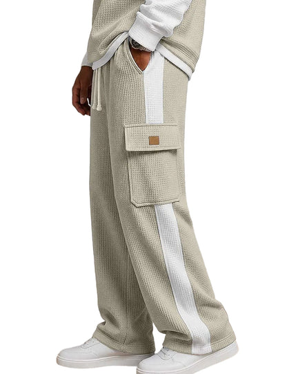 Relaxed Colorblock Waffle Pants
