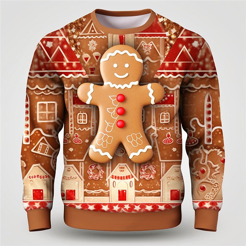 Christmas Gingerbread Festive Holiday Graphic Sweatshirt