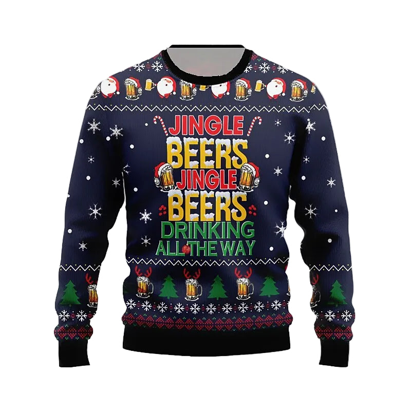 Men's Christmas Beer Novelty Sweatshirt