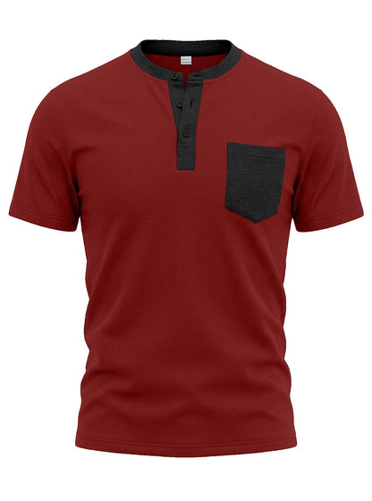 Men's Colorblock Waffle Henley T-Shirt