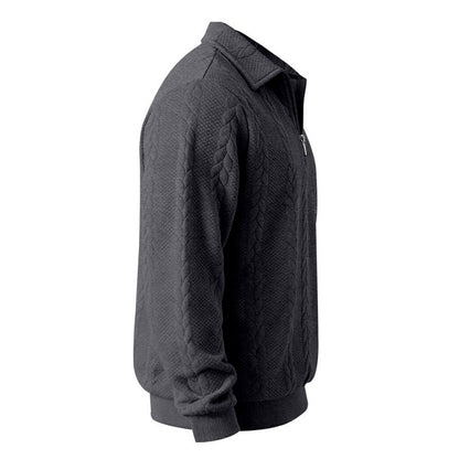 Comfort Jacquard Quarter Zip Polo