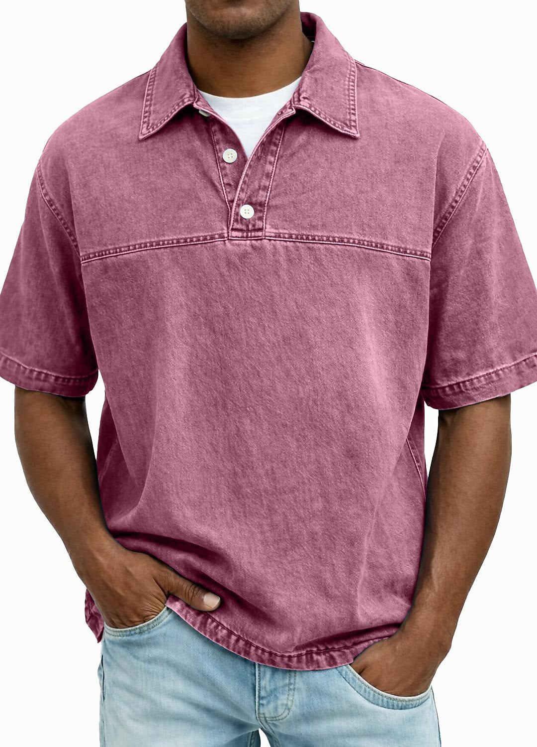 Acid Wash 100% Cotton Polo Shirt