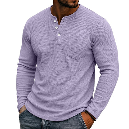 Soft Waffle Textured Button Henley
