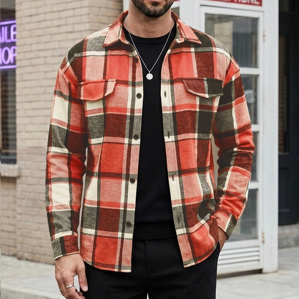 Classic Plaid Button Up Flannel Shirt