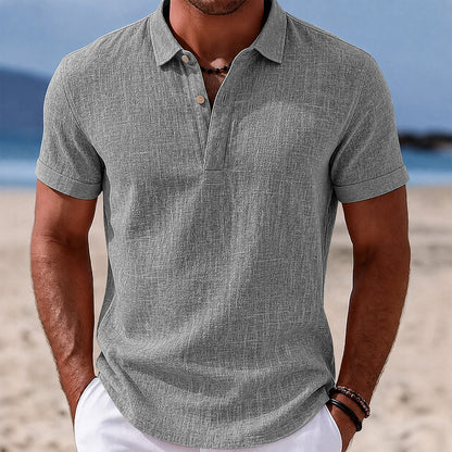Breathable Linen Polo  Shirt