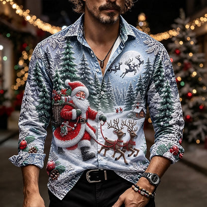 Men's Christmas Graphic Modern Shirt