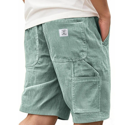 Men's Corduroy Shorts-Comfortable Drawstring Pocket Shorts
