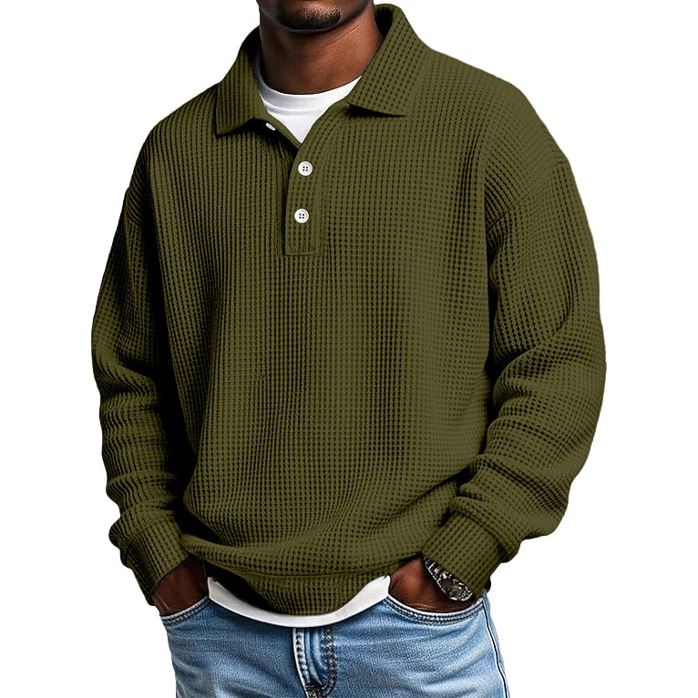 Textured Waffle Polo Shirts