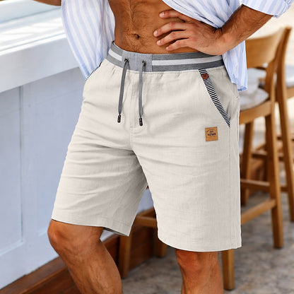 Linen Shorts With Elastic Waist