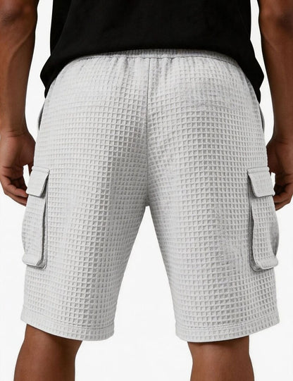 Lightweight Waffle Cargo Shorts With Pocket