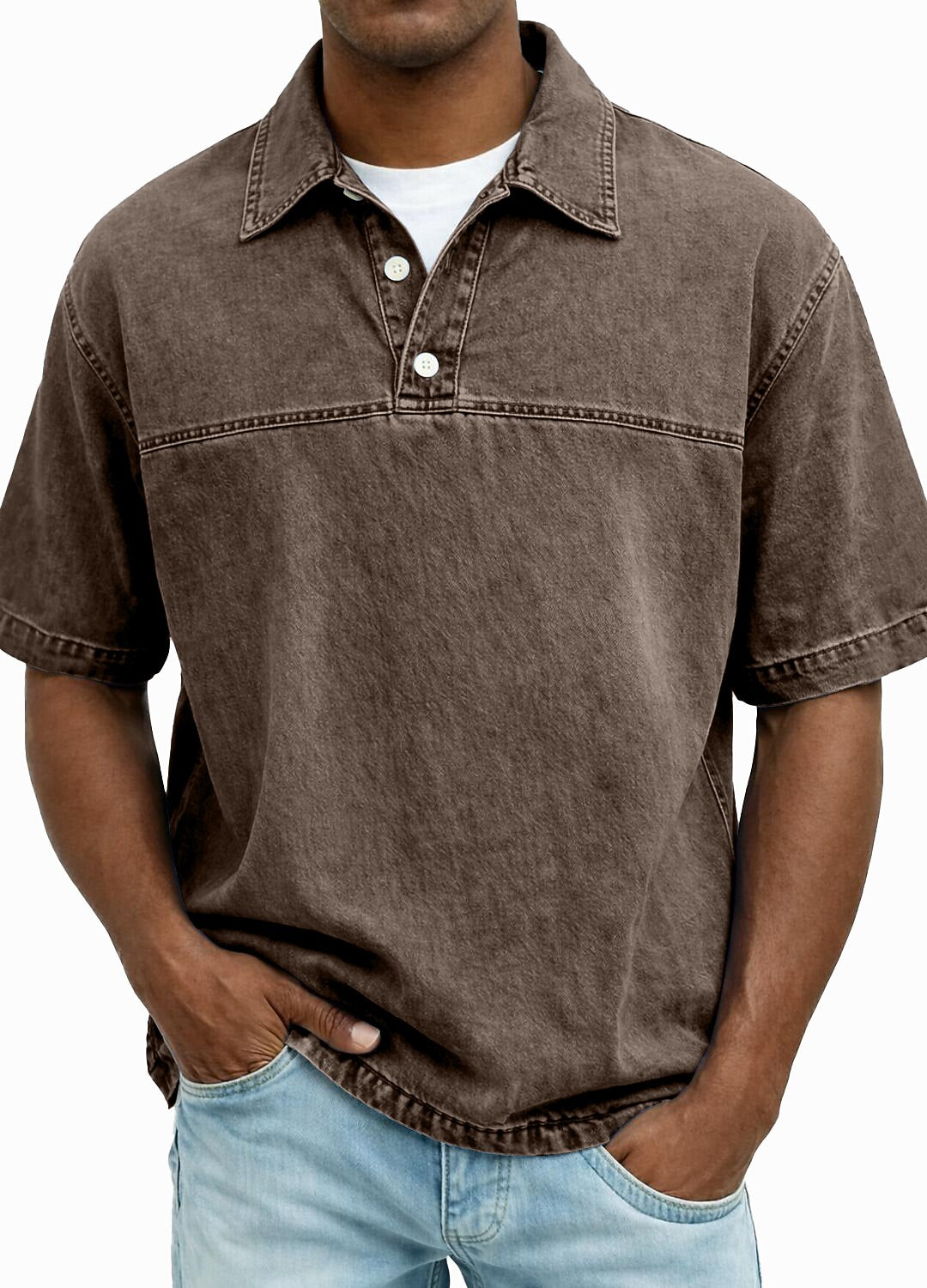 Acid Wash 100% Cotton Polo Shirt