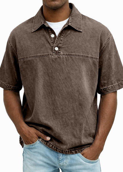 Acid Wash 100% Cotton Polo Shirt
