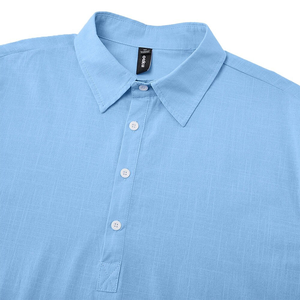 2-Pack Roll Up Or Down Sleeve Linen Popover Shirts