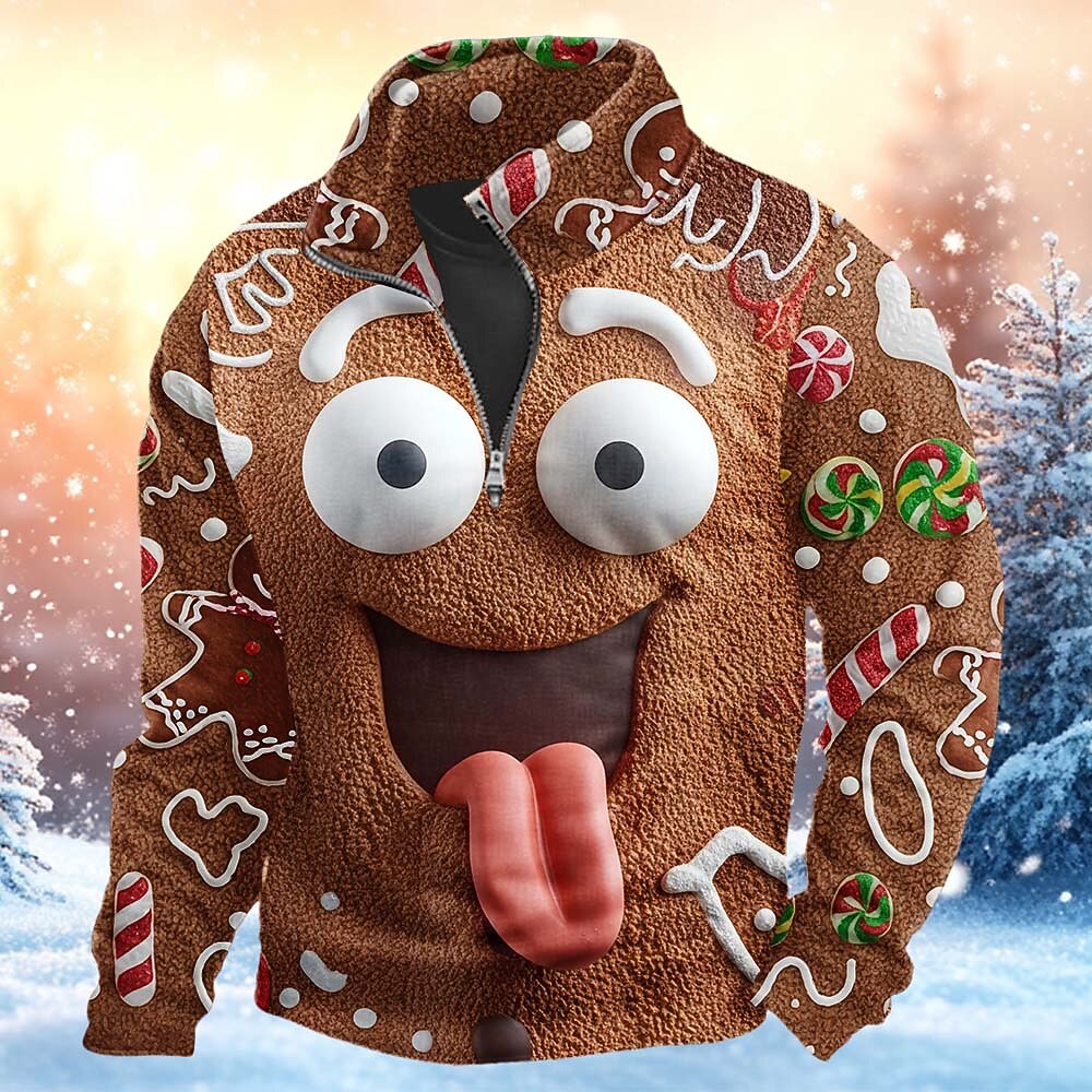 Christmas Gingerbread Zip Up Sweatshirt
