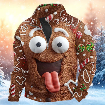 Christmas Gingerbread Zip Up Sweatshirt
