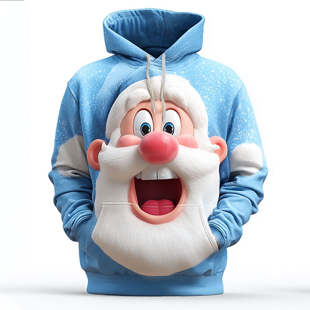 Cartoon Santa Christmas 3D Print Hoodie