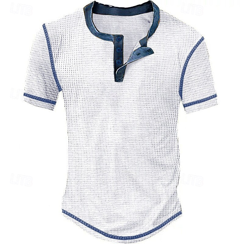 Men's Waffle V-neck T-Shirt