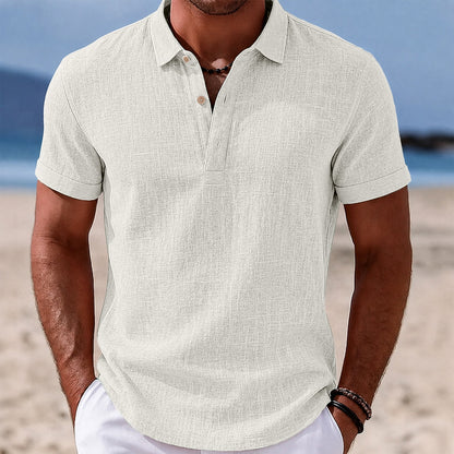 Breathable Linen Polo  Shirt