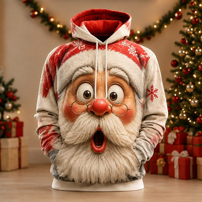 Santa Christmas Exaggerated Casual Hoodie