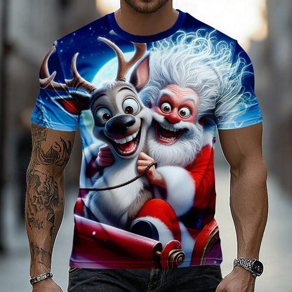 Men's Christmas Reindeer Santa Party Tee