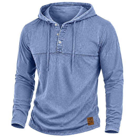 Vintage Washed Cotton Hooded Sweatshirt