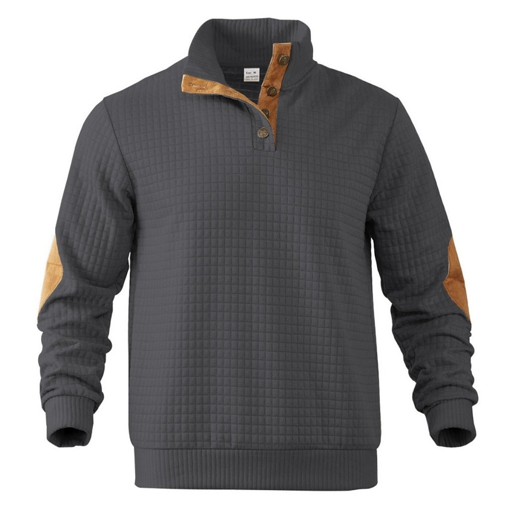 Men's Waffle Patchwork Sweatshirt