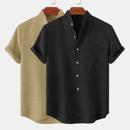 2 PCS Classic Linen Button-Up Shirts
